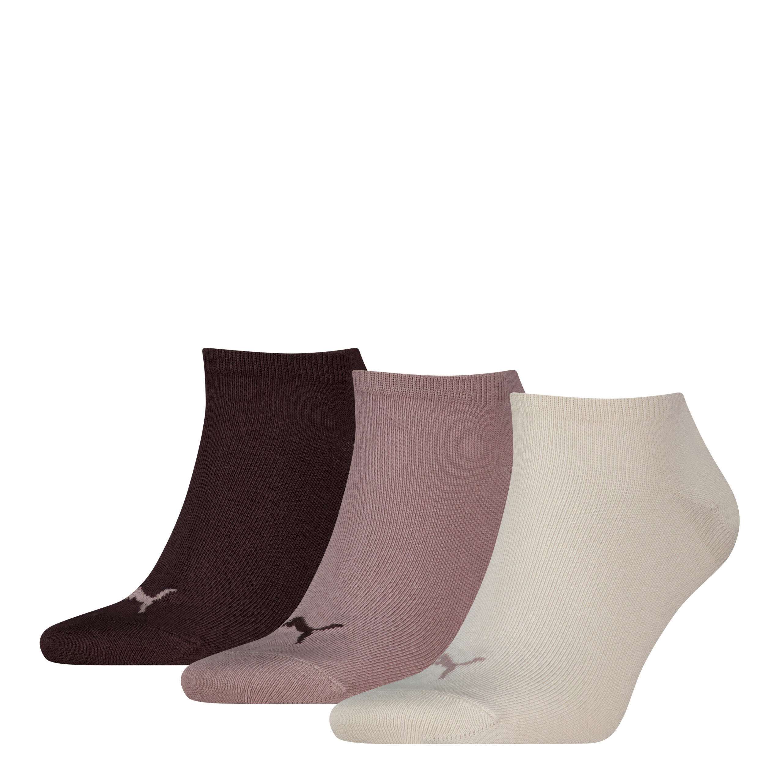 PUMA Sneakersokken Unisex 3-Pack Neutral Brown