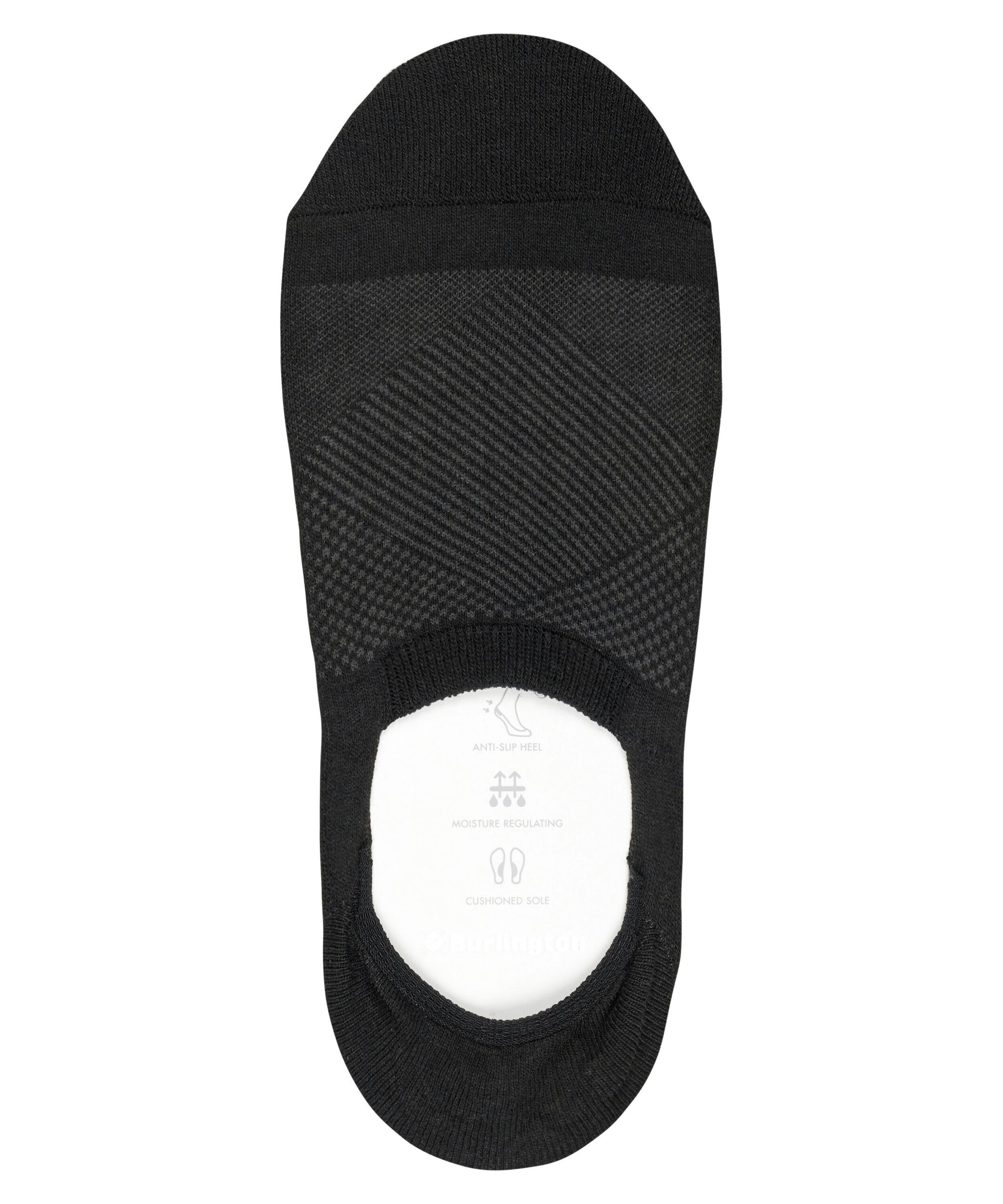 Burlington Dames Footies High Cut Athleisure Zwart - Afbeelding 4